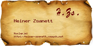 Heiner Zsanett névjegykártya